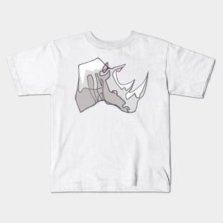 Hand drawn rhino head vector illustration Kids T-Shirt